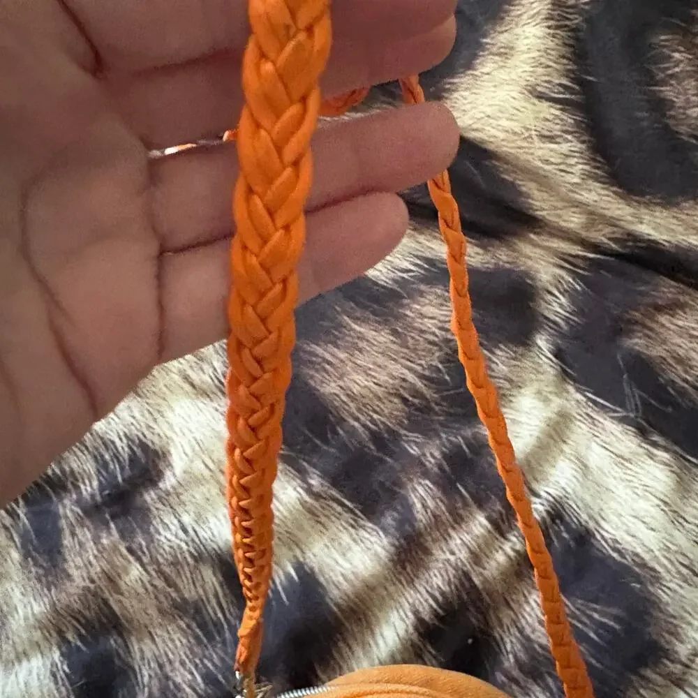 Pippi Longstocking x Martinex Round Crossbody Bag Orange Canvas Purse Finland